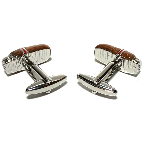 Silver Cuban Cigar Cufflinks - Picture 3 of 4